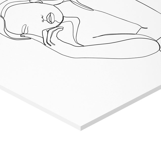Billeder Line Art Pensive Woman Black And White