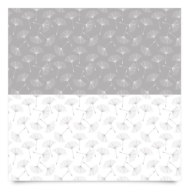 Selvklæbende folier grå Dandelion Pattern Set In Agate Grey And Polar White