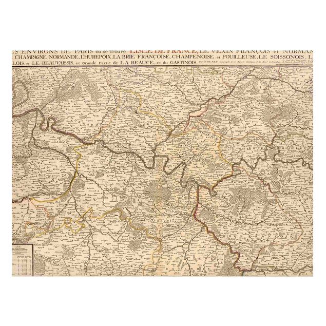 Magnettavler verdenskort Vintage Map France