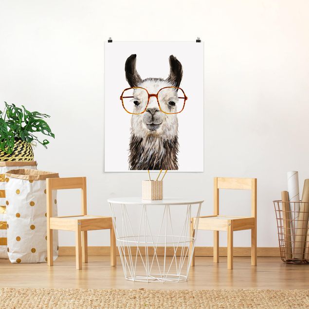 Plakater dyr Hip Lama With Glasses IV