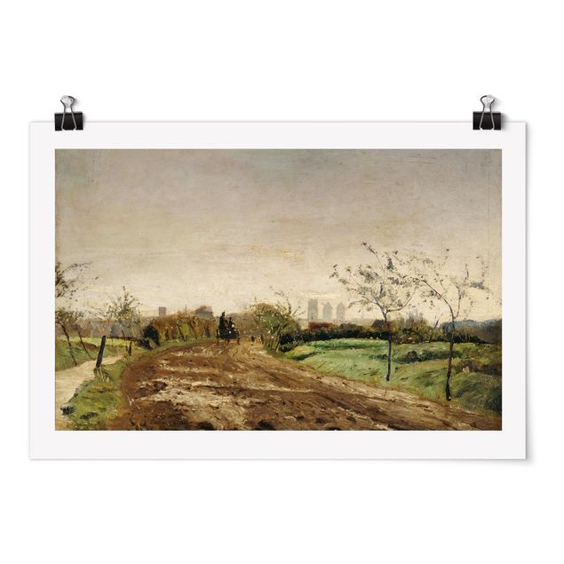 Billeder landskaber Otto Modersohn - Morning Landscape with Carriage near Münster
