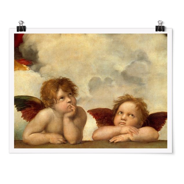 Plakater kunsttryk Raffael - Two Angels. Detail from The Sistine Madonna
