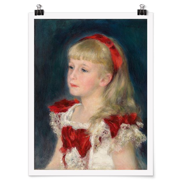 Plakater kunsttryk Auguste Renoir - Mademoiselle Grimprel with red Ribbon