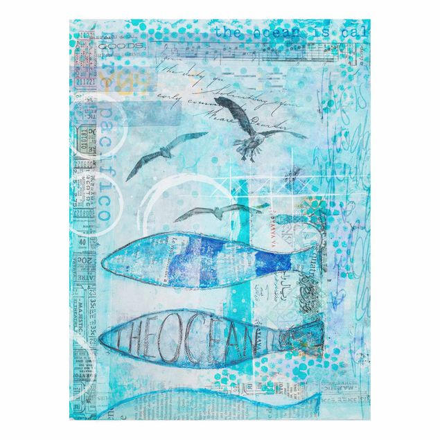 Billeder fisk Colourful Collage - Blue Fish