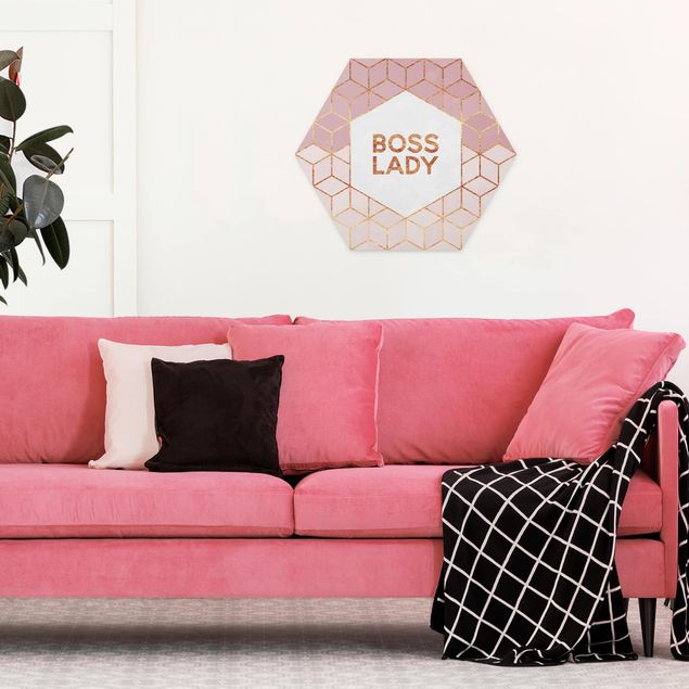 Billeder mønstre Boss Lady Hexagons Pink