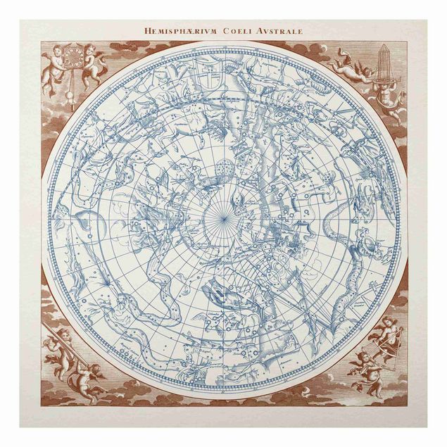 Billeder verdenskort Vintage Star Map Southern Hemissphere