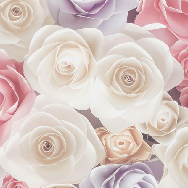 Selvklæbende folier lyserød Pastel Paper Art Roses