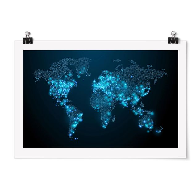 Billeder moderne Connected World World Map