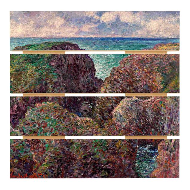 Prints på træ landskaber Claude Monet - Group of Rocks at Port-Goulphar