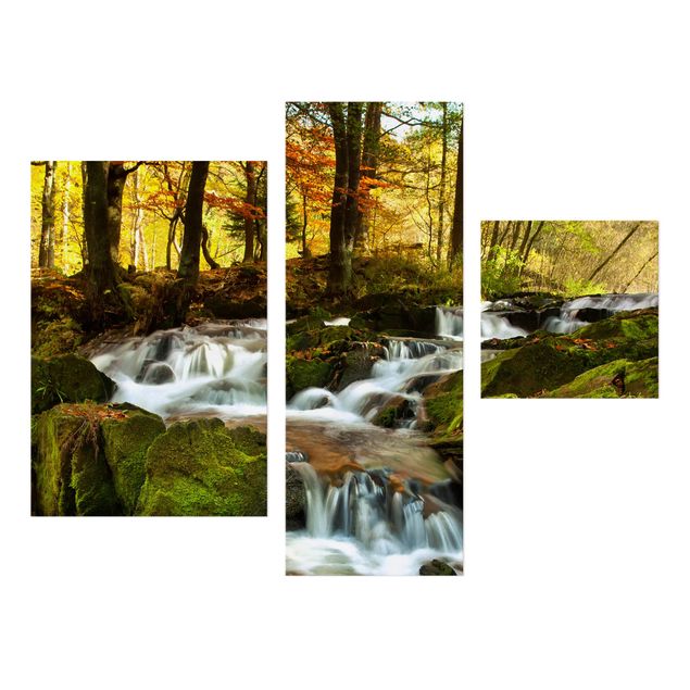 Billeder bjerge Waterfall Autumnal Forest