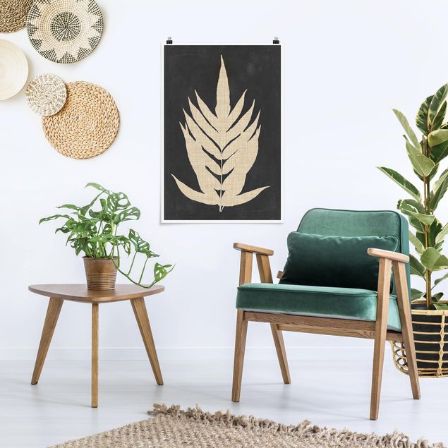 Plakater blomster Fern With Linen Structure II