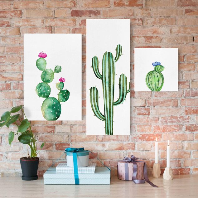 køkken dekorationer Watercolour Cactus Set