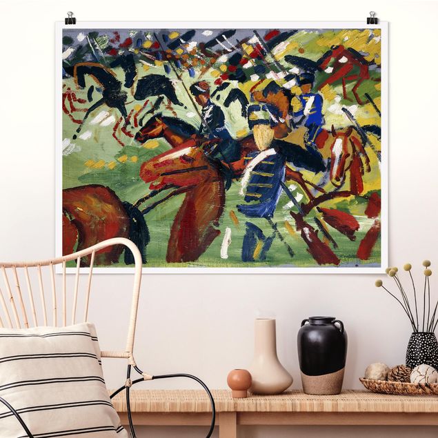 Kunst stilarter ekspressionisme August Macke - Hussars On A Sortie