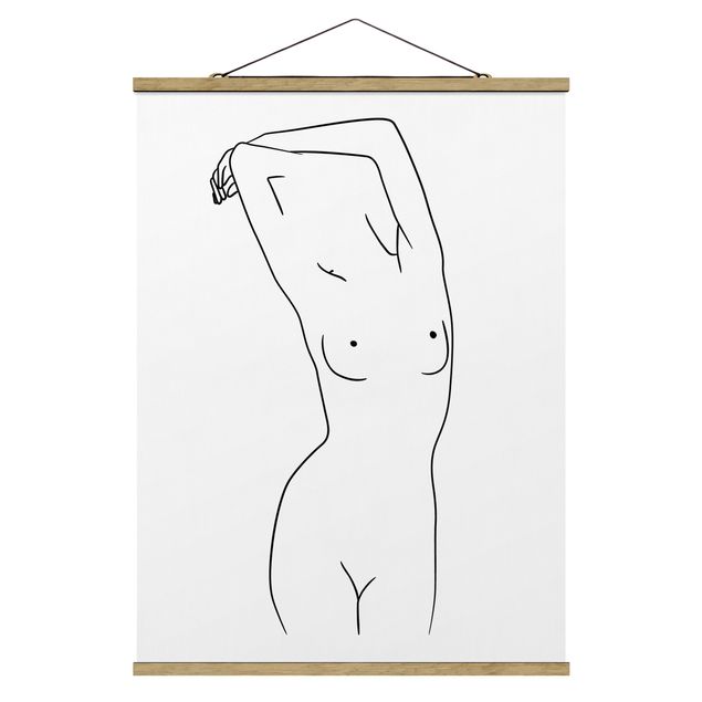 Billeder kunsttryk Line Art Nude Black And White