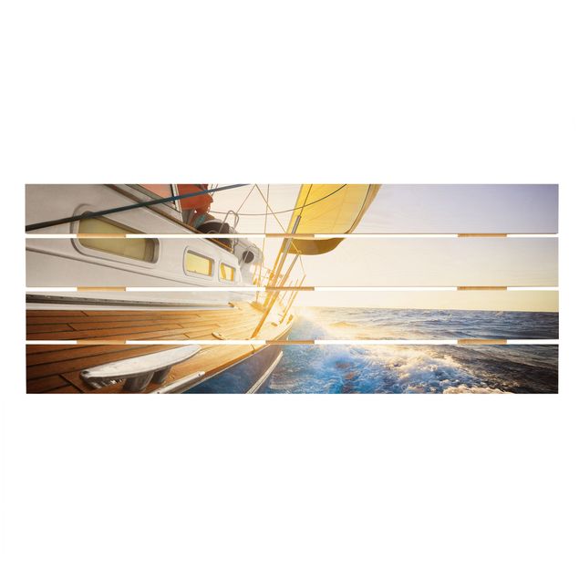Billeder Sailboat On Blue Ocean In Sunshine