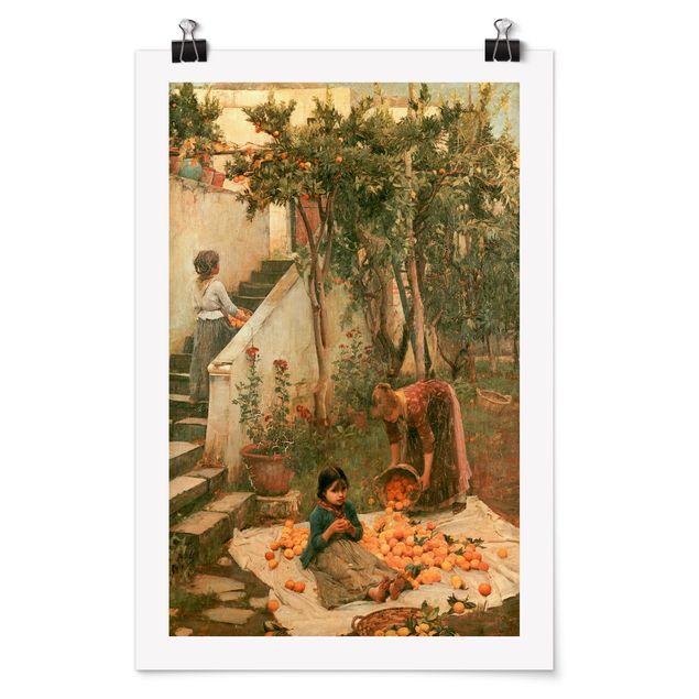 Billeder kunsttryk John William Waterhouse - The Orange Pickers