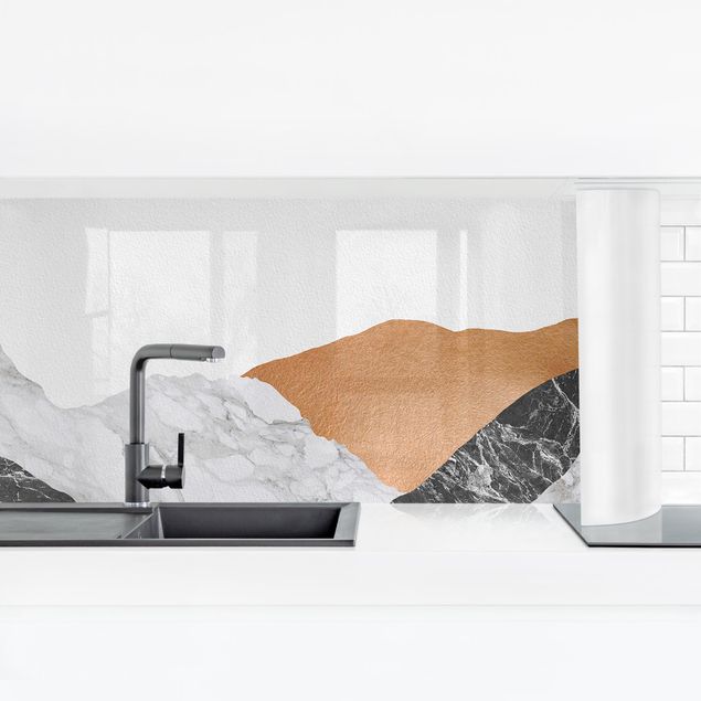 Stænkplader glas Landscape In Marble And Copper