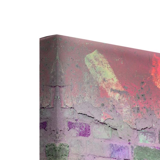 Billeder Colourful Sprayed Old Brick Wall