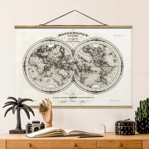 køkken dekorationer World Map - French Map Of The Cap Region Of 1848