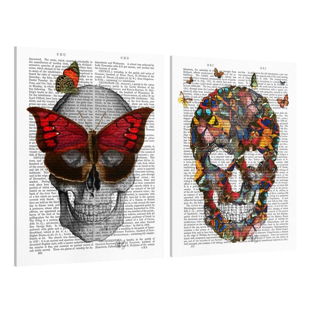 Billeder på lærred ordsprog Scary Reading - Butterfly Mask Set I