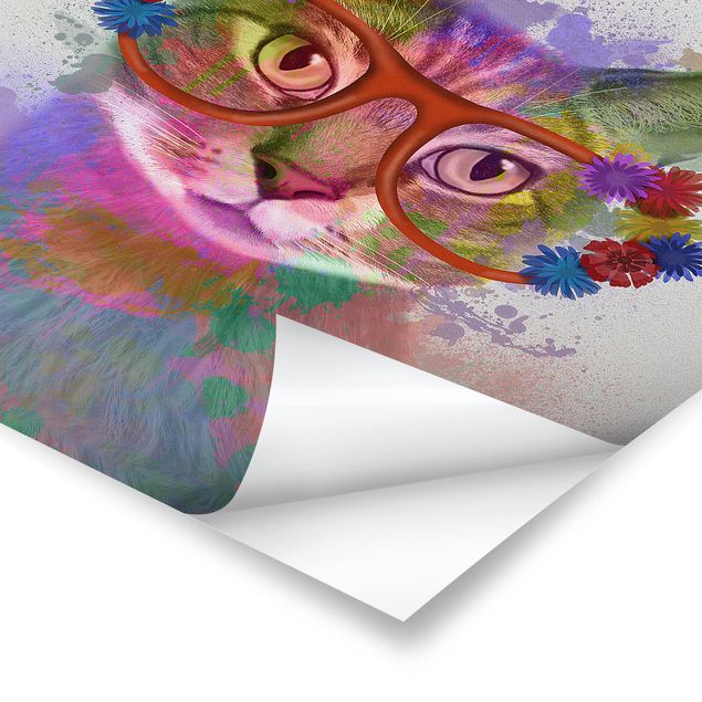 Plakater Rainbow Splash Cat