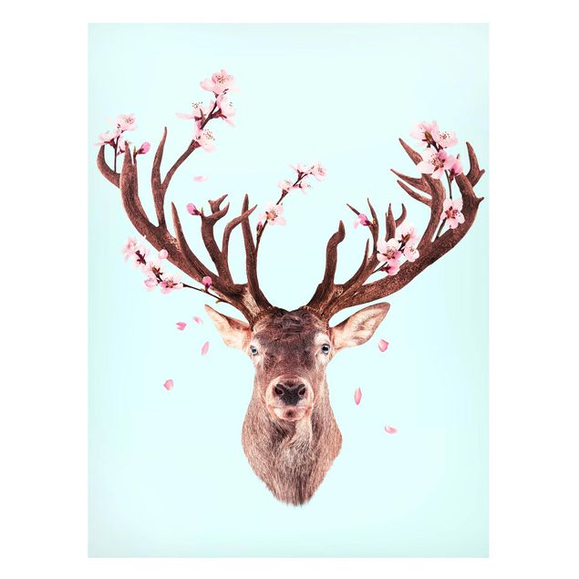 Billeder hjorte Deer With Cherry Blossoms