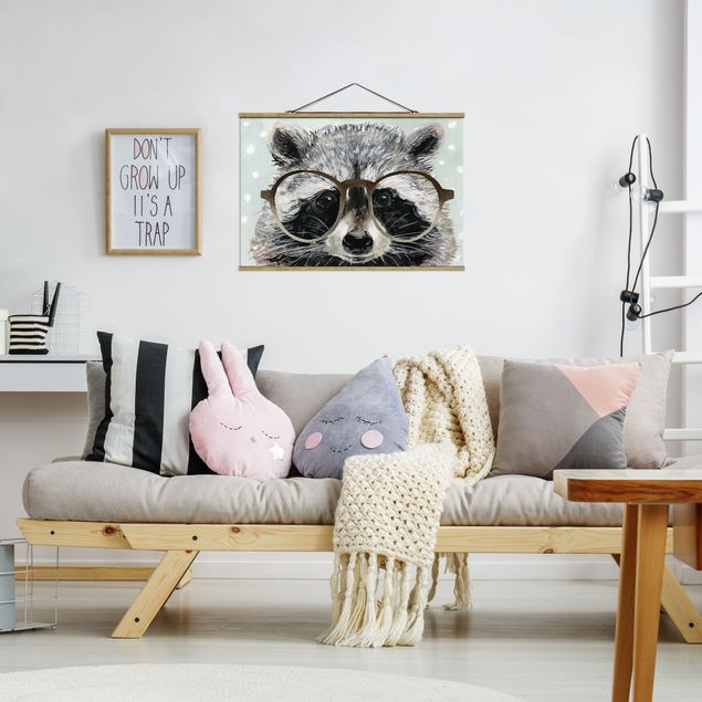 Billeder moderne Animals With Glasses - Raccoon
