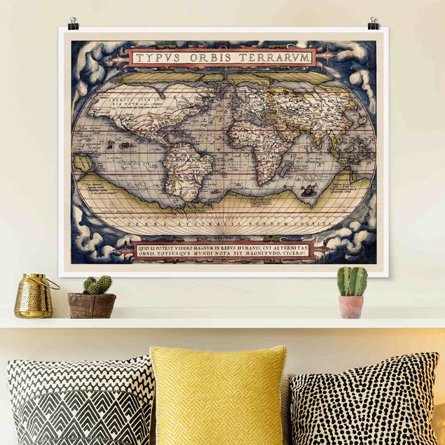 køkken dekorationer Historic World Map Typus Orbis Terrarum