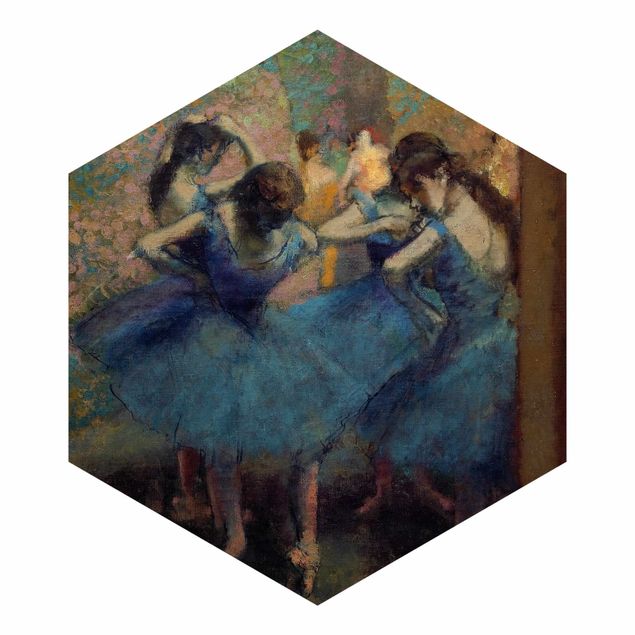 Fototapet blå Edgar Degas - Blue Dancers