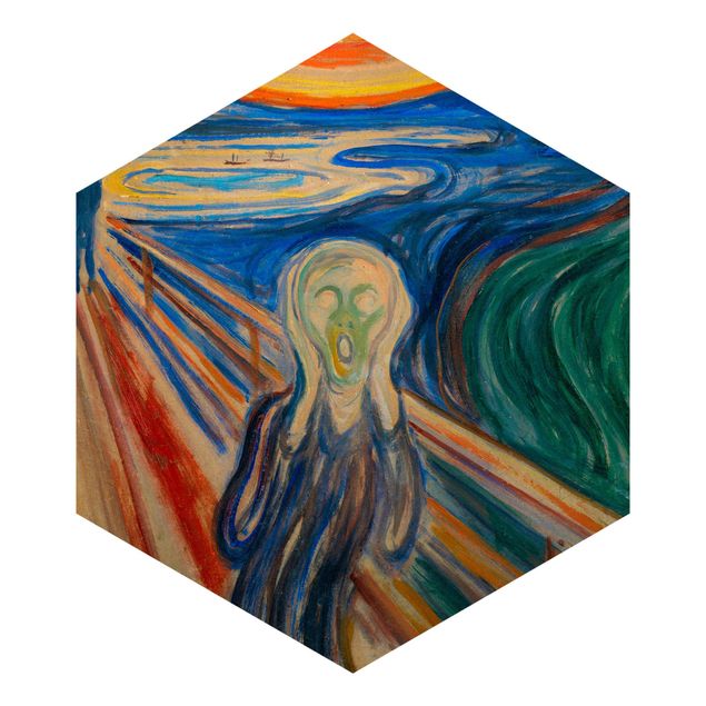 Sekskantede Tapeter Edvard Munch - The Scream