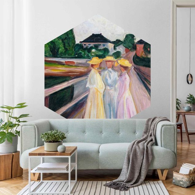 Kunst stilarter post impressionisme Edvard Munch - Three Girls