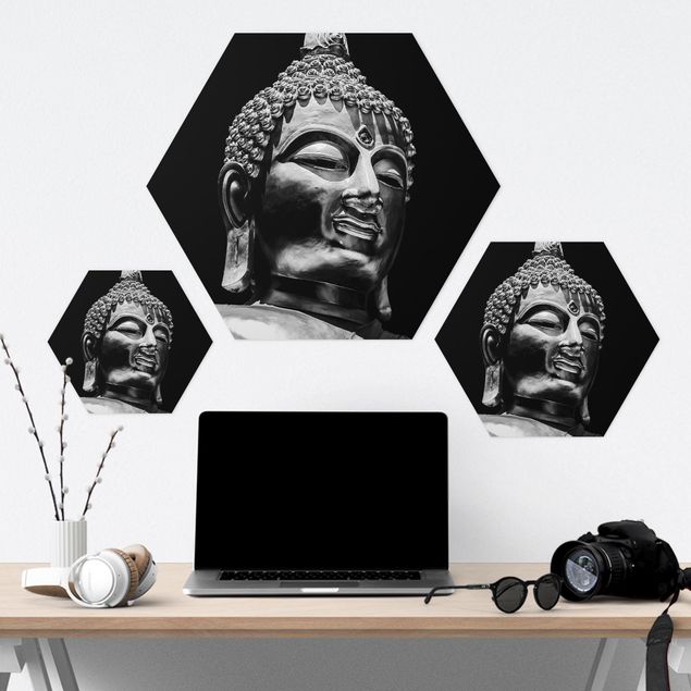 Sekskantede billeder Buddha Statue Face
