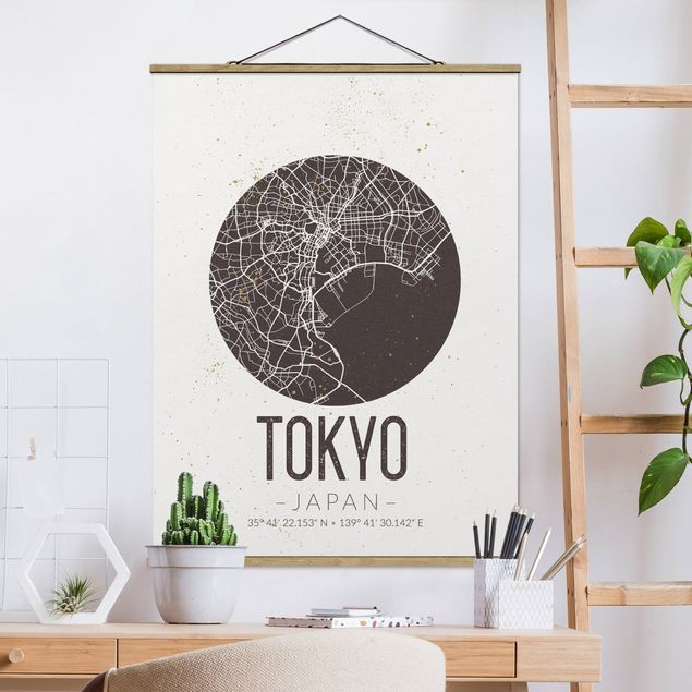 køkken dekorationer Tokyo City Map - Retro