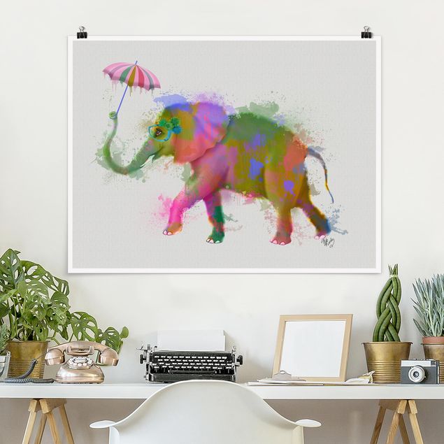 Billeder elefanter Rainbow Splash Elephant