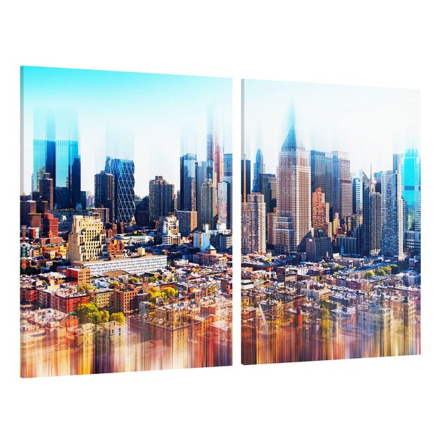 Billeder på lærred arkitektur og skyline Manhattan Skyline Urban Stretch