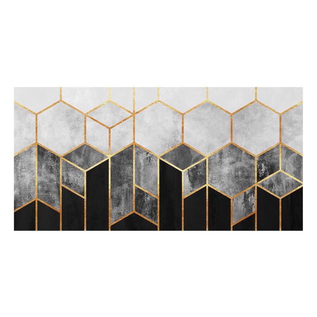 Billeder Elisabeth Fredriksson Golden Hexagons Black And White