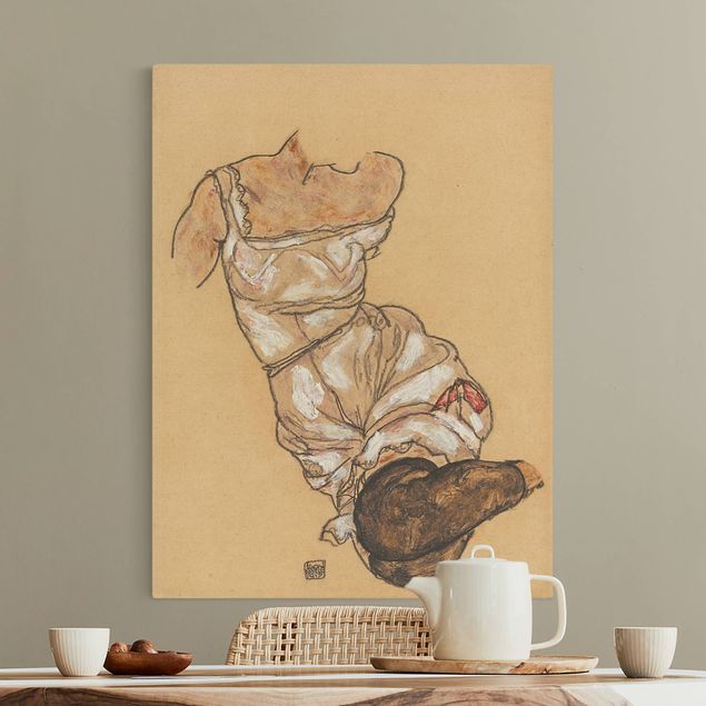 køkken dekorationer Egon Schiele - Female Torso In Underwear