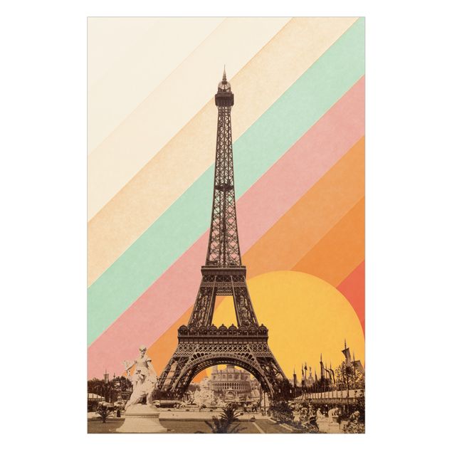 Vinduesklistermærke - Eiffel Tower in the Rainbow Sunset