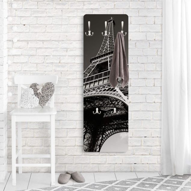 Knagerækker sort og hvid Eiffel tower