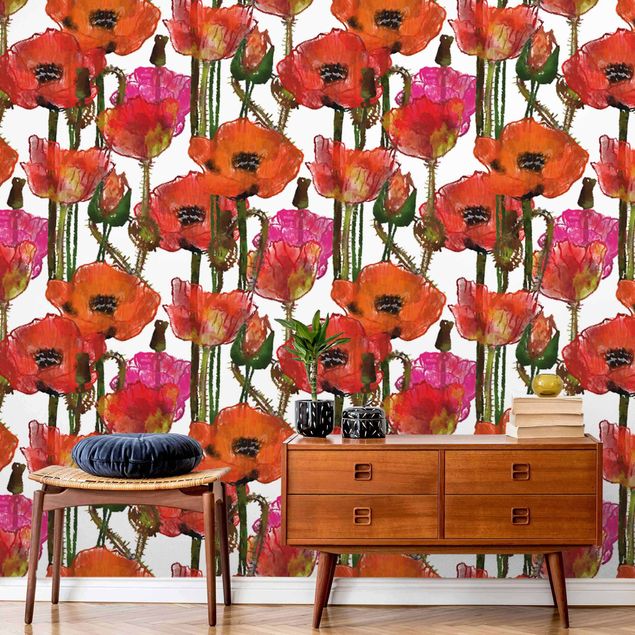 køkken dekorationer A Field Of Poppy Flowers - Roll