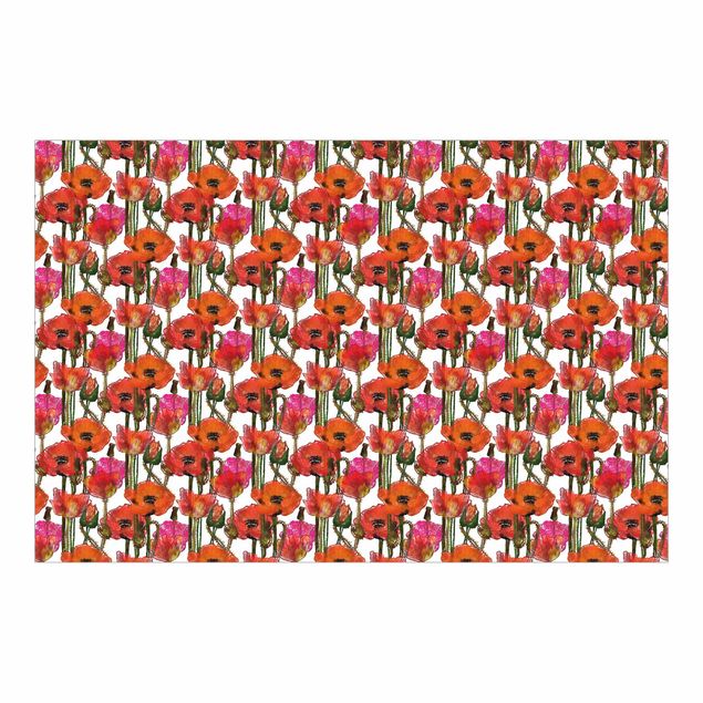 Rød tapet A Field Of Poppy Flowers - Roll