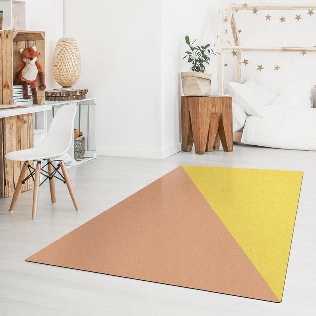 gulvtæppe under spisebord Simple Triangle In Yellow