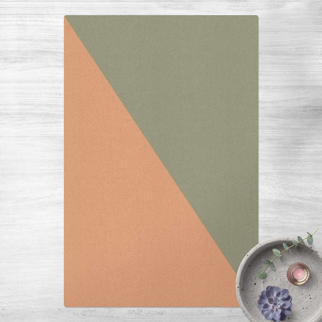 moderne tæppe Simple Triangle In Olive Green