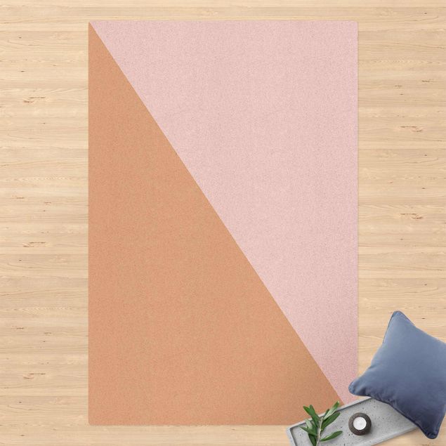 moderne gulvtæppe Simple Triangle In Light Pink