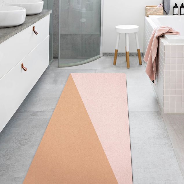 gulvtæppe under spisebord Simple Triangle In Light Pink