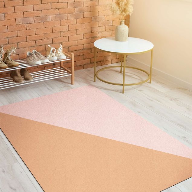 gulvtæppe under spisebord Simple Triangle In Light Pink
