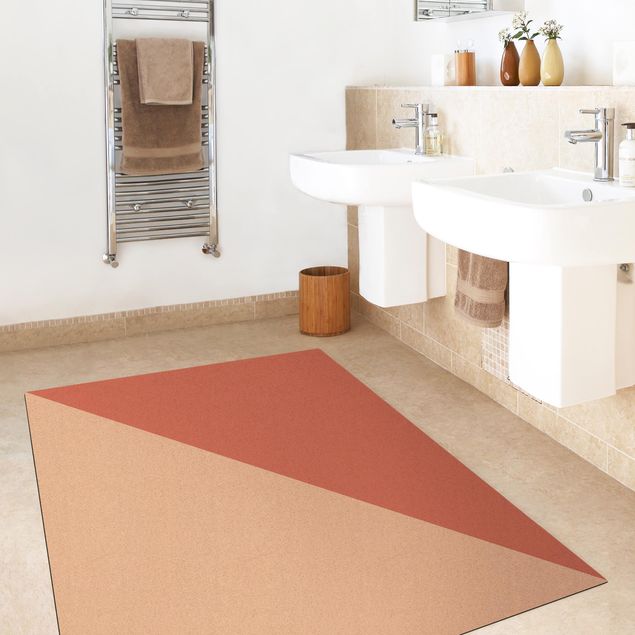 gulvtæppe under spisebord Simple Triangle In Rusty Red