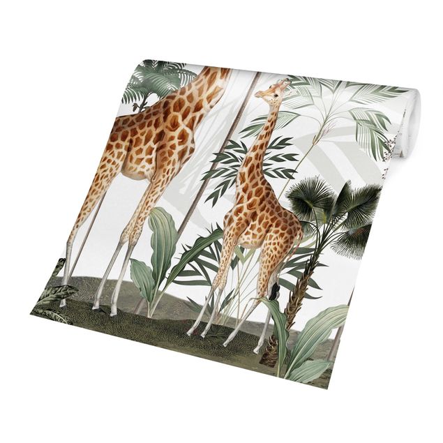 Fototapet landskaber Elegance of the giraffes in the jungle
