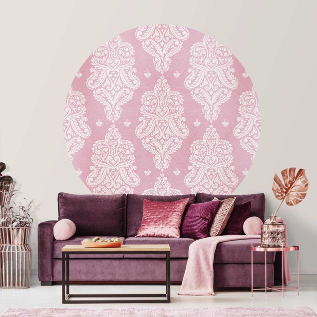 Tapet ornamenter Strawberry Pink Baroque Pattern