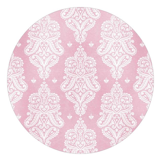 Tapet med mønster Strawberry Pink Baroque Pattern